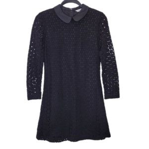 & Other Stories Black Crochet Mini-Dress